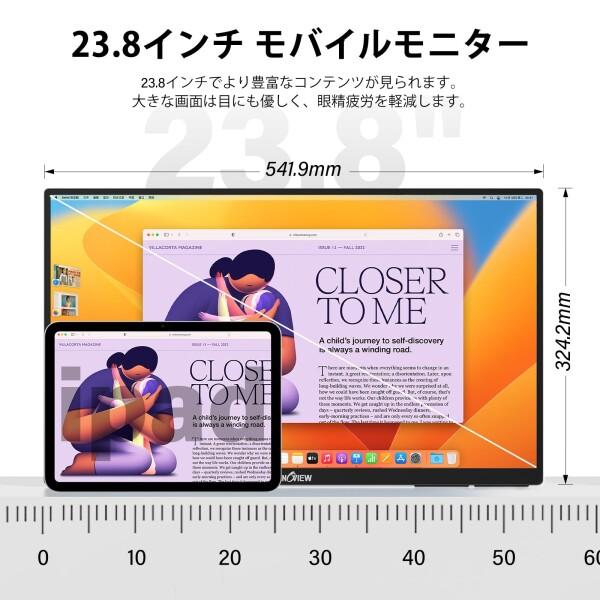 InnoView モバイルモニター 23.8インチ 2K モバイルディスプレイ QHD（2560x1440） 100%sRGB 100Hz ポータブ_6