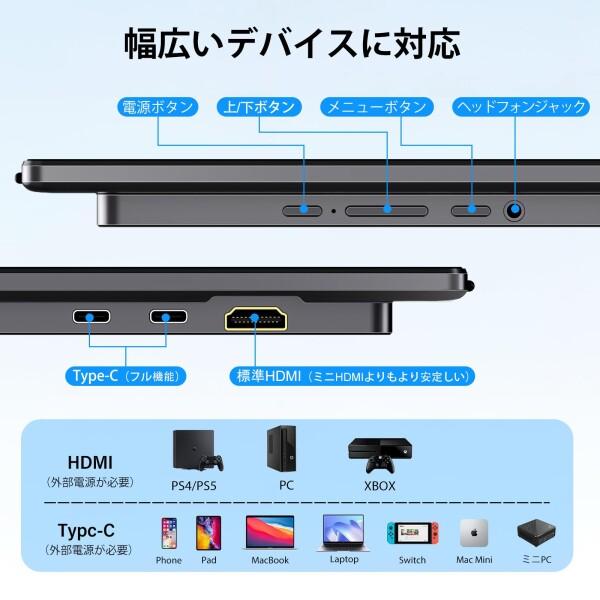 InnoView モバイルモニター 23.8インチ 2K モバイルディスプレイ QHD（2560x1440） 100%sRGB 100Hz ポータブ_8