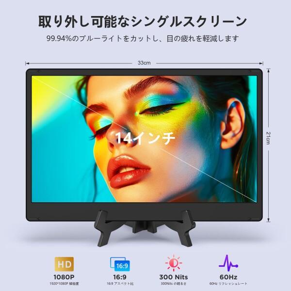デュアルディスプレ トリプルモバイルモニター ポータブルモニター 14
