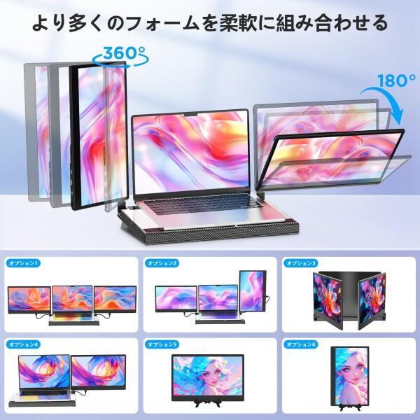 デュアルディスプレ トリプルモバイルモニター ポータブルモニター14インチIPS デュアルディスプレ トリプルモバイルモニター ポータブルモニター 14