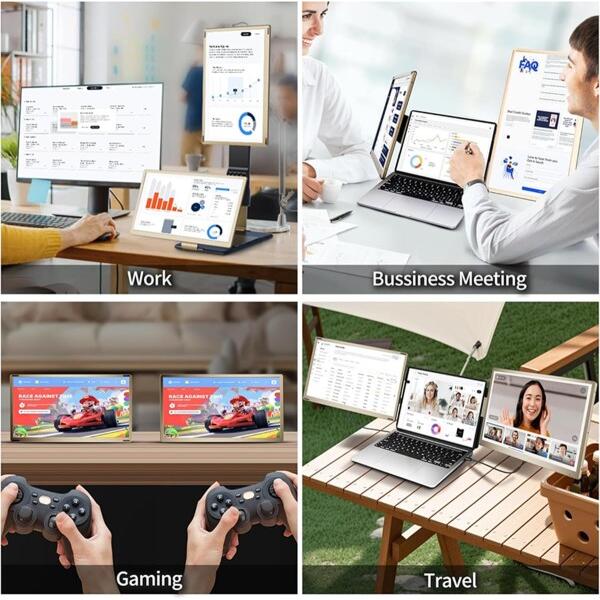 Laptomo トリプルモニター 15.6インチ FHD 1080P デュアルモバイル