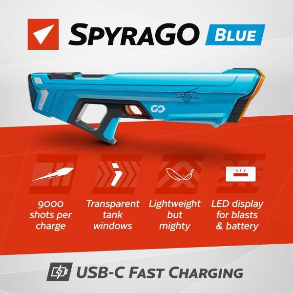 スパイラ(Spyra) ハイテク電動ウォーターガン 水鉄砲 SpyraGO (CLEAR）新時代 超強力飛距離 8M 水遊び_1