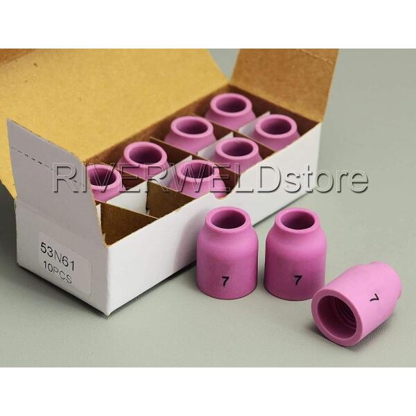 RIVERWELD TIG Lente de Gas Boquilla de alúmina Copas de cerámica Grandes serie 53N Ajuste SR DB