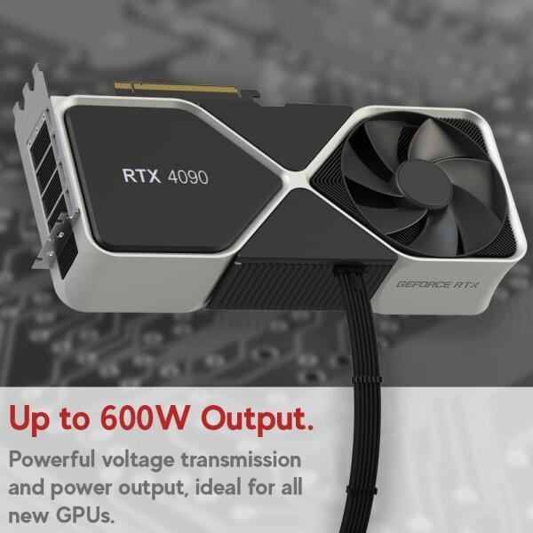 LINKUP - AVA 4in1 12VHPWR PCIE 5.0 電源アダプター | 600W 16AWG | 全電源ユニット（PSU）に対応 | UL規格認定_4