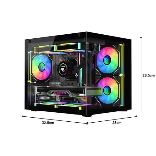 pcケース 小型 M-ATX ミニタワー ピラーレス ゲーミングpcケース 合金
