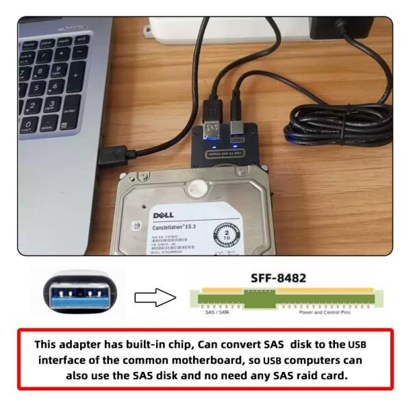 Xiwai SFF-8482 SAS 29ピン - 5Gbps USB 3.0ハードディスクドライブ