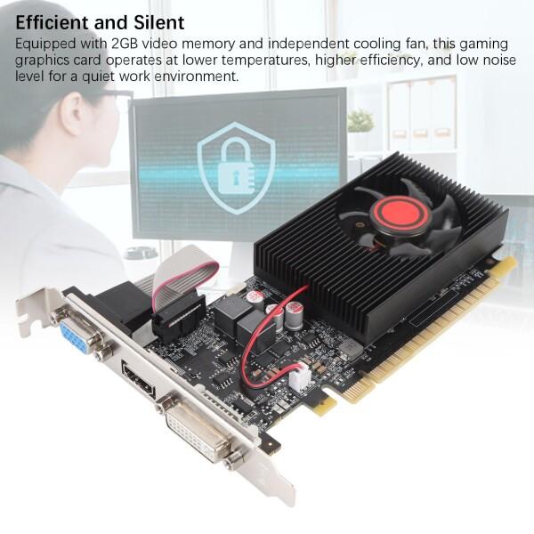 コンピュータービデオカード、GT730 2GB DDR3 64ビットゲームグラフィックスカードダブル冷却ファの画像