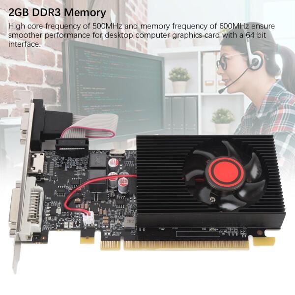 コンピュータービデオカード、GT730 2GB DDR3 64ビットゲームグラフィックスカードダブル冷却ファの画像