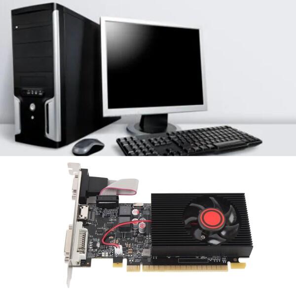 コンピュータービデオカード、GT730 2GB DDR3 64ビットゲームグラフィックスカードダブル冷却ファの画像