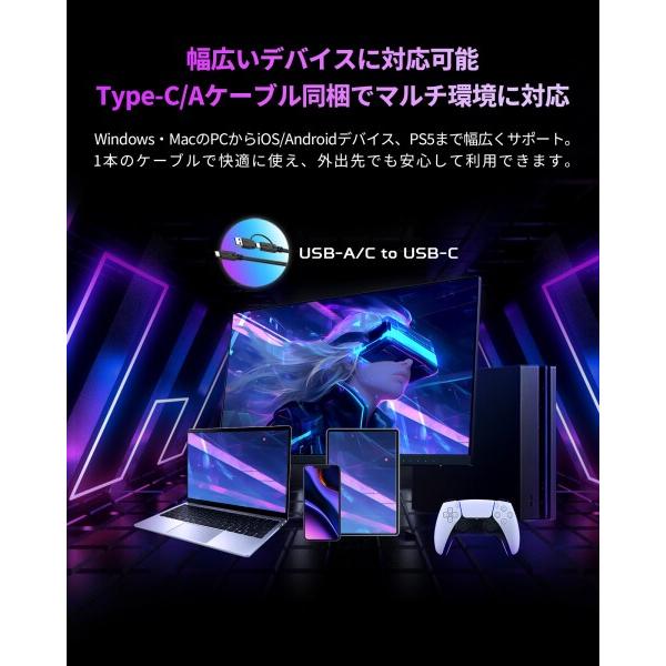 Acer Predator 外付けSSD 2TB GP30 USB3.2 Gen2x2 最大読出2000MB/s RGB発光型 ポータブルSSD 4K ProRes撮影対応 ア_3