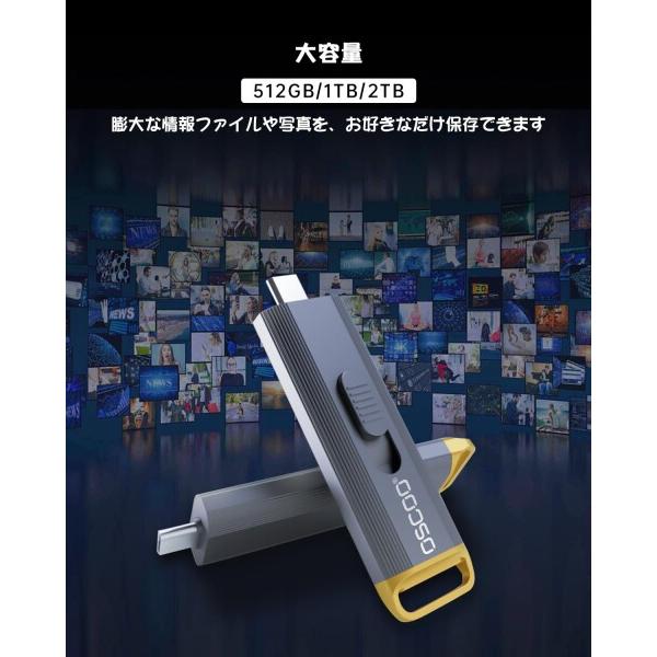 OSCOO 2TB 外付けSSD ? 最大2100MB/s、の4K 60fps ProResに対応｜USBメモリ タイプC、USB 3.2 Gen2ポータブルSSD_7