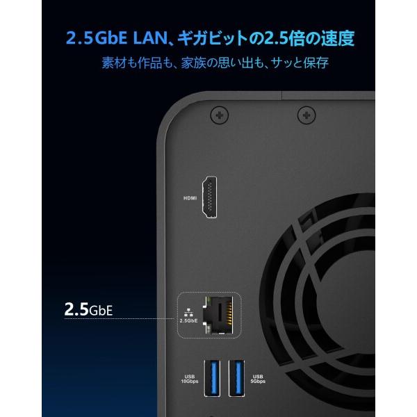 TERRAMASTER NASキット 2ベイ F2-425 デスクトップ Intel N5095 クアッドコアCPU 4GB DDR4 RAM、2.5GbE、USBポートの画像