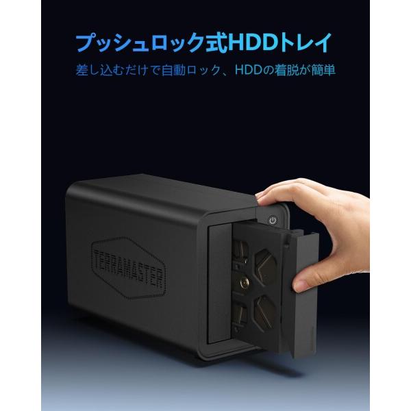 TERRAMASTER NASキット 2ベイ F2-425 デスクトップ Intel N5095 クアッドコアCPU 4GB DDR4 RAM、2.5GbE、USBポートの画像