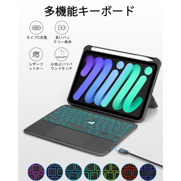 EAMPANG日本語配列Apple iPad mini 7 (A17 Pro) 6 8.3インチ 2021