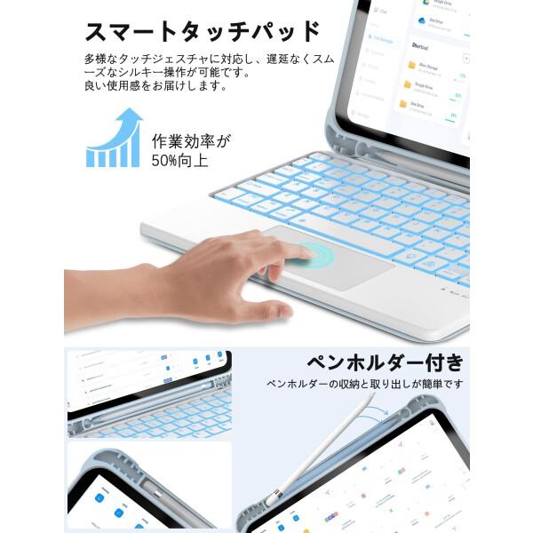 IVEOPPE iPad A16 11世代 キーボード タッチパッド付き ipad 10世代 10.9インチ ケース キーボード 軽量_2
