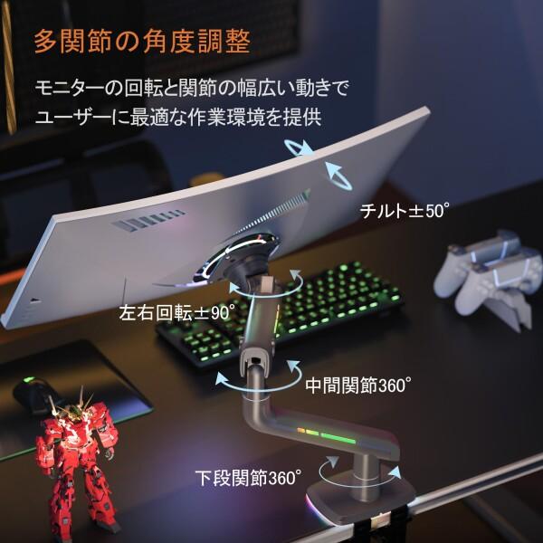 NB ERGONOMIC 大型モニターアーム 大画面 高耐荷重2-20Kg 最大60インチ