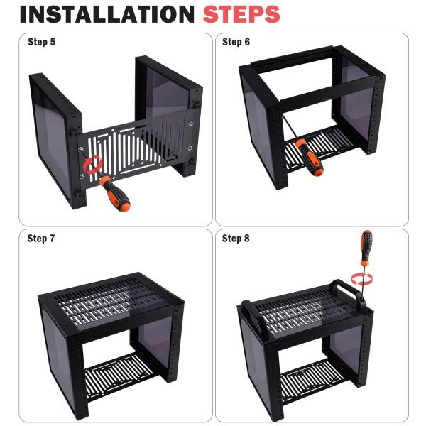GeeekPi DeskPi RackMate T0 ブラックバージョン ラックマウント 10インチ 4U サーバーキャビネット ネッ_8
