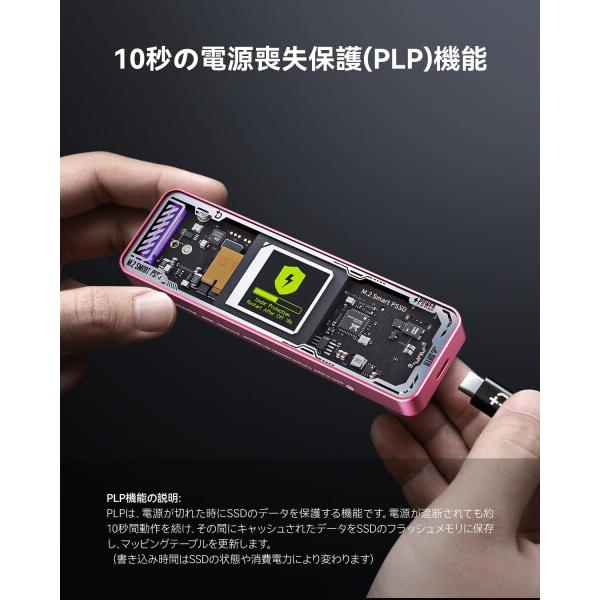 DOCKCASE M.2 NVMe SSDケース USB 3.2 Gen 2 Type-C (10 Gbps) IPS液晶ディスプレイと10秒 電源保護(PLP) 2230/2242/2260_2