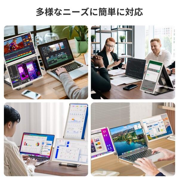 Laptomo S6 トリプルポータブルモニター 15.6インチ FHD 1080P IPS
