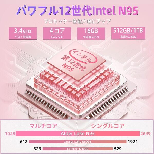 Dobios ノートパソコン Office 2024搭載 16GBメモリ/1TB SSD Intel N95 15.6型 1920×1080 IPS液晶 Win11 Pro カメラ付の画像