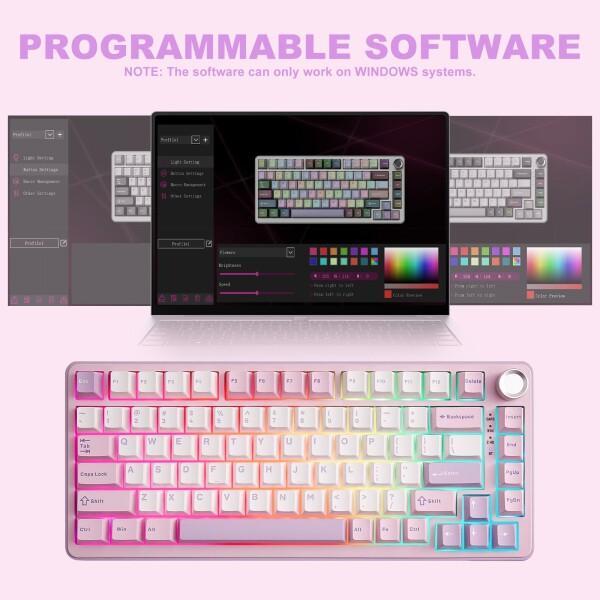 YUNZII B75 PRO 75% ガスケットゲーミングキーボード 無線メカニカル