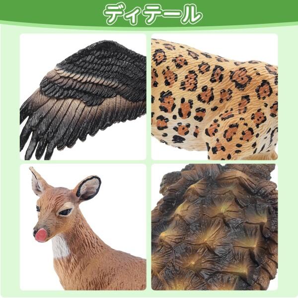 TOYMANY 14PCS ミニ北アメリカの野生動物フィギュア、リアルな