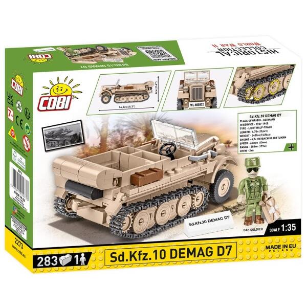 COBI ブロック ドイツ軍 戦車 Sd.Kfz.10 デマーグ D7 1/35 283ピース レゴに互換2273_9