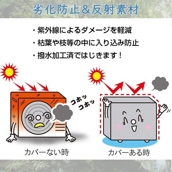 WH?IWOSエアコン室外機カバー 日焼け止め 省エネ 効率アップ 取り外し不要 遮熱保護 劣化