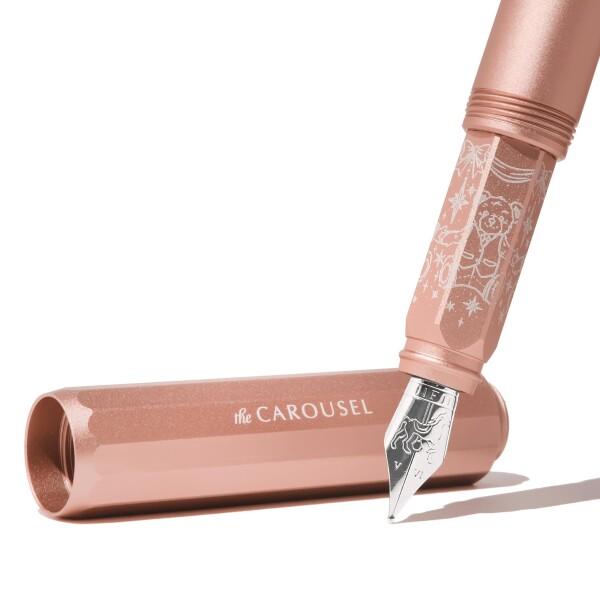 Ferris Wheel Press, Aluminum Carousel Fountain Pen, Rose Petal Plush, Aircraft grade aluminum body, Threaded cap with air seal sysの画像