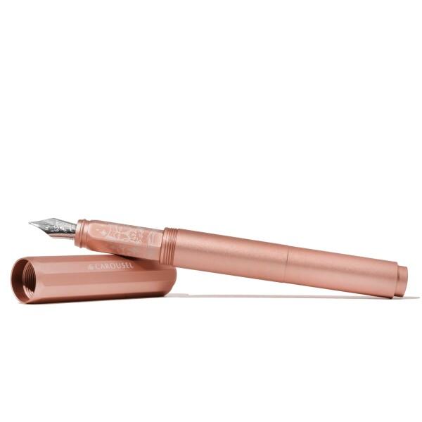 Ferris Wheel Press, Aluminum Carousel Fountain Pen, Rose Petal Plush, Aircraft grade aluminum body, Threaded cap with air seal sysの画像