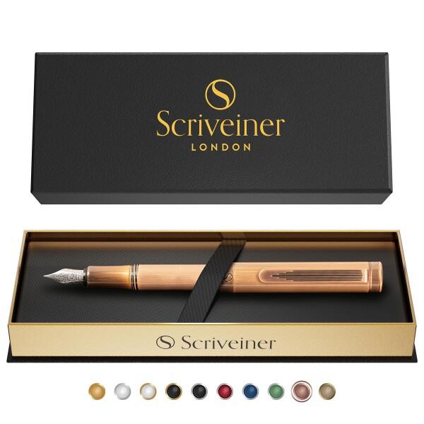 Scriveiner 高級EDC万年筆（中字）、見事なブラスポケットペン、手磨きつや消し銅仕上げ、Schmidt社_6