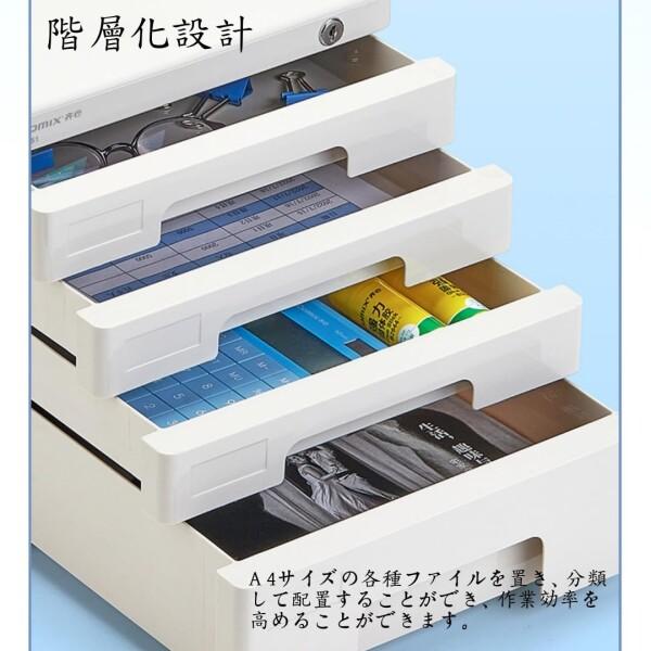 Jiza 鍵付き ミニチェスト オフィス 雑貨 卓上収納ケース 引き出し デスクトップ 装飾品 化粧品_4