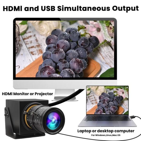 ELP 4K 30FPS USB HDMI USBカメラ マニュアルズームウェブカメラ可変