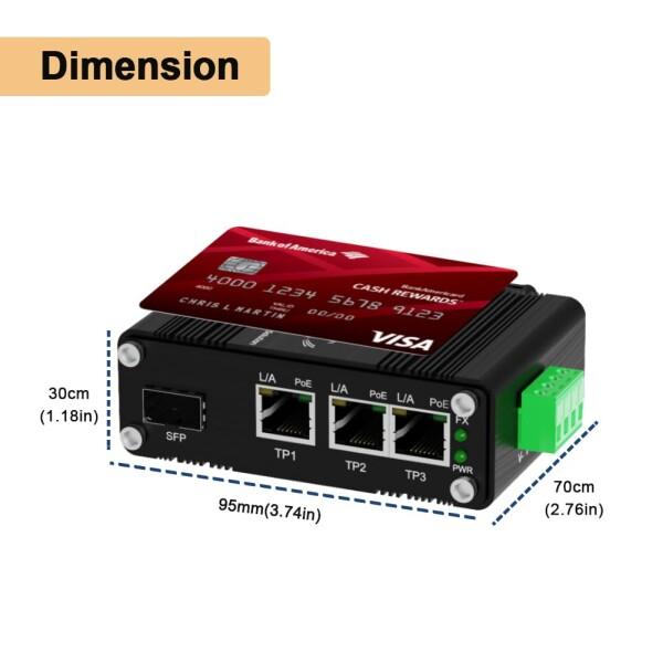 産業用ギガビット 3 ポート PoE イーサネットスイッチ PoE ファイバスイッチ、 100/1000M 適応 SFP ス_5
