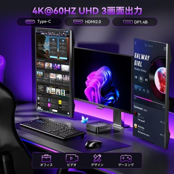 NiPoGi ミニpc Ryzen 7 7730U 8C/16T 最大4.5GHz 16GB DDR4 512GB SSD