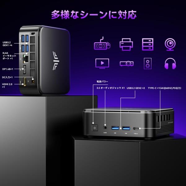 NiPoGi ミニpc Ryzen 7 7730U 8C/16T 最大4.5GHz 16GB DDR4 512GB SSD