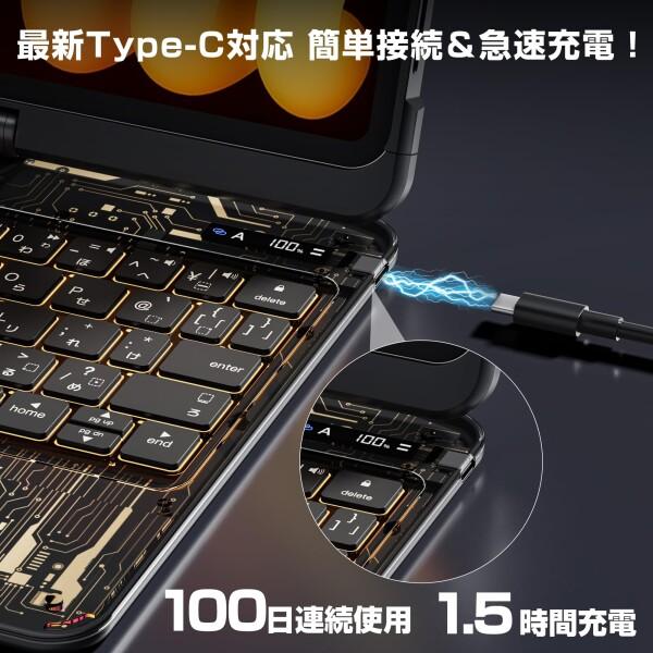Sencela iPad用キーボード付きケース iPad11th(A16, 2025)/10th対応