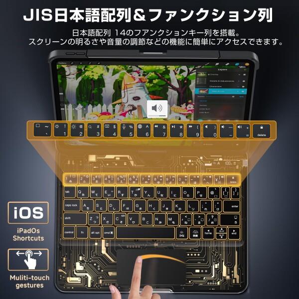 Sencela iPad用キーボード付きケース iPad11th(A16, 2025)/10th対応