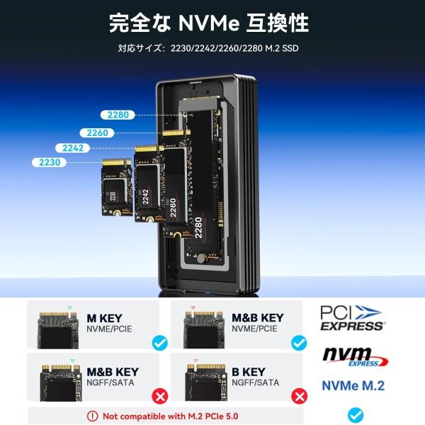 ANYOYO 80Gbps M.2 NVMe SSD エンクロージャー（冷却ファン搭載