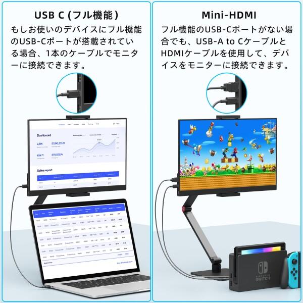 MAGICRAVEN モバイルモニター 15.6インチ モバイルディスプレイ 卓上