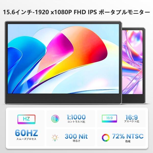 Laptomo デュアルモニター 15.6インチ モバイルディスプレイ IPS FHD