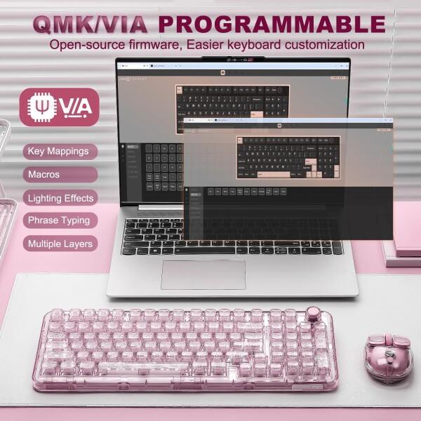 YUNZII X98 QMK/VIA対応 ワイヤレス メカニカル ゲーミングキーボード