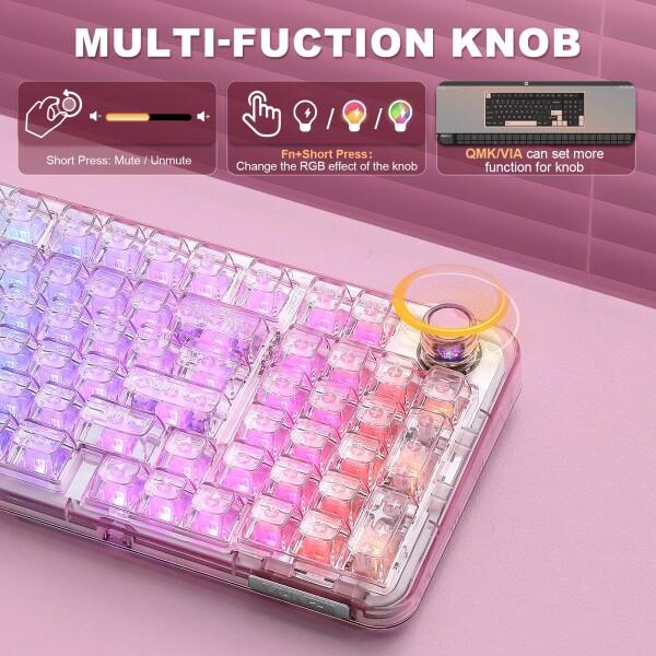 YUNZII X98 QMK/VIA対応 ワイヤレス メカニカル ゲーミングキーボード