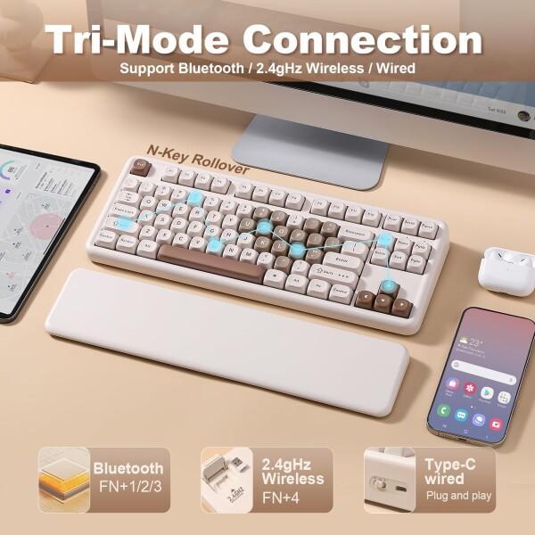 YUNZII B87 ワイヤレスメカニカルキーボード ゲーミングキーボード BT5
