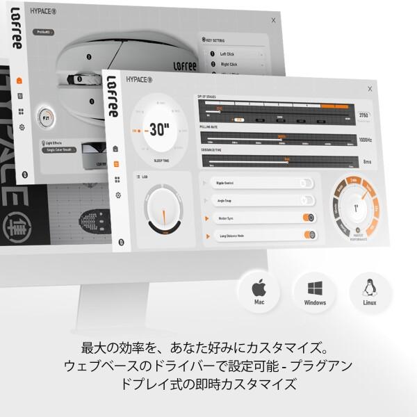 LOFREE Hypace 超軽量ワイヤレスゲーミングマウス (47g)， PAW3950センサー， 40K DPI， 8Kポーリングレート，_4
