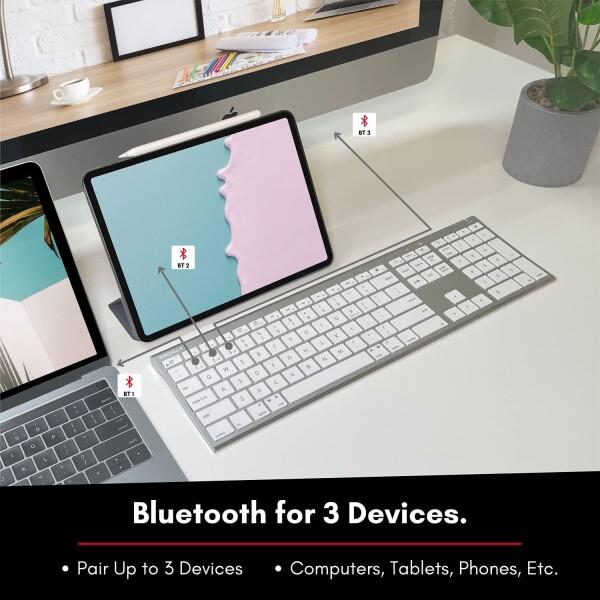 Macally ワイヤレス Bluetooth キーボード Mac対応 Keyboard Wireless Mac/iOS/PC/Android 最大三つのBluetoothデバイ_3