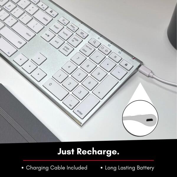 Macally ワイヤレス Bluetooth キーボード Mac対応 Keyboard Wireless Mac/iOS/PC/Android 最大三つのBluetoothデバイ_5