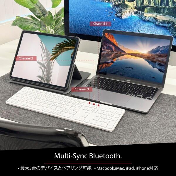 MACALLY Bluetooth - 互換性のある Apple 大型キーボード ワイヤレス テンキーあり-充電式マルチペアリ_2