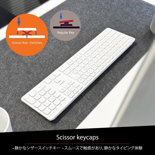 MACALLY Bluetooth - 互換性のある Apple 大型キーボード ワイヤレス テンキーあり-充電式マルチペアリ_4