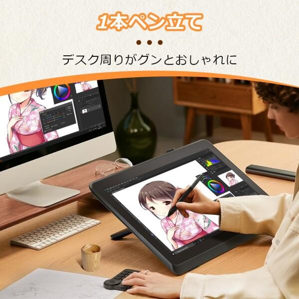 Crelaxio 液タブ 板タブ用ペンホルダー 木製 ペンスタンド XPPen